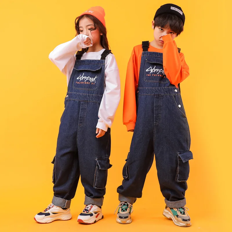 

Dance Costumes for Girls Boys Jazz Ballroom Dancing Competition Costumes Kid Overalls Hip Hop Clothing Stage Outfit Dancewear LJ