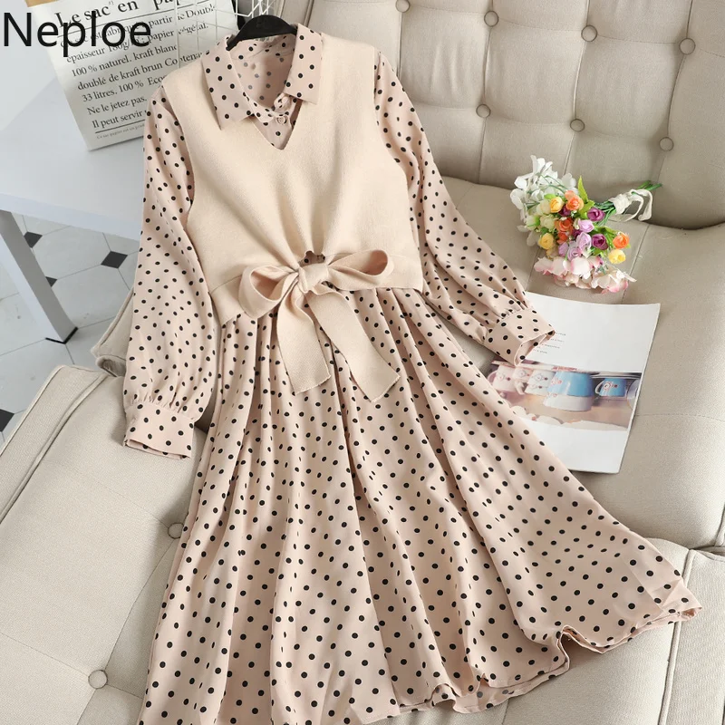 Neploe шифоновое летнее платье с узором в виде сердца женское 2019 милое v образным