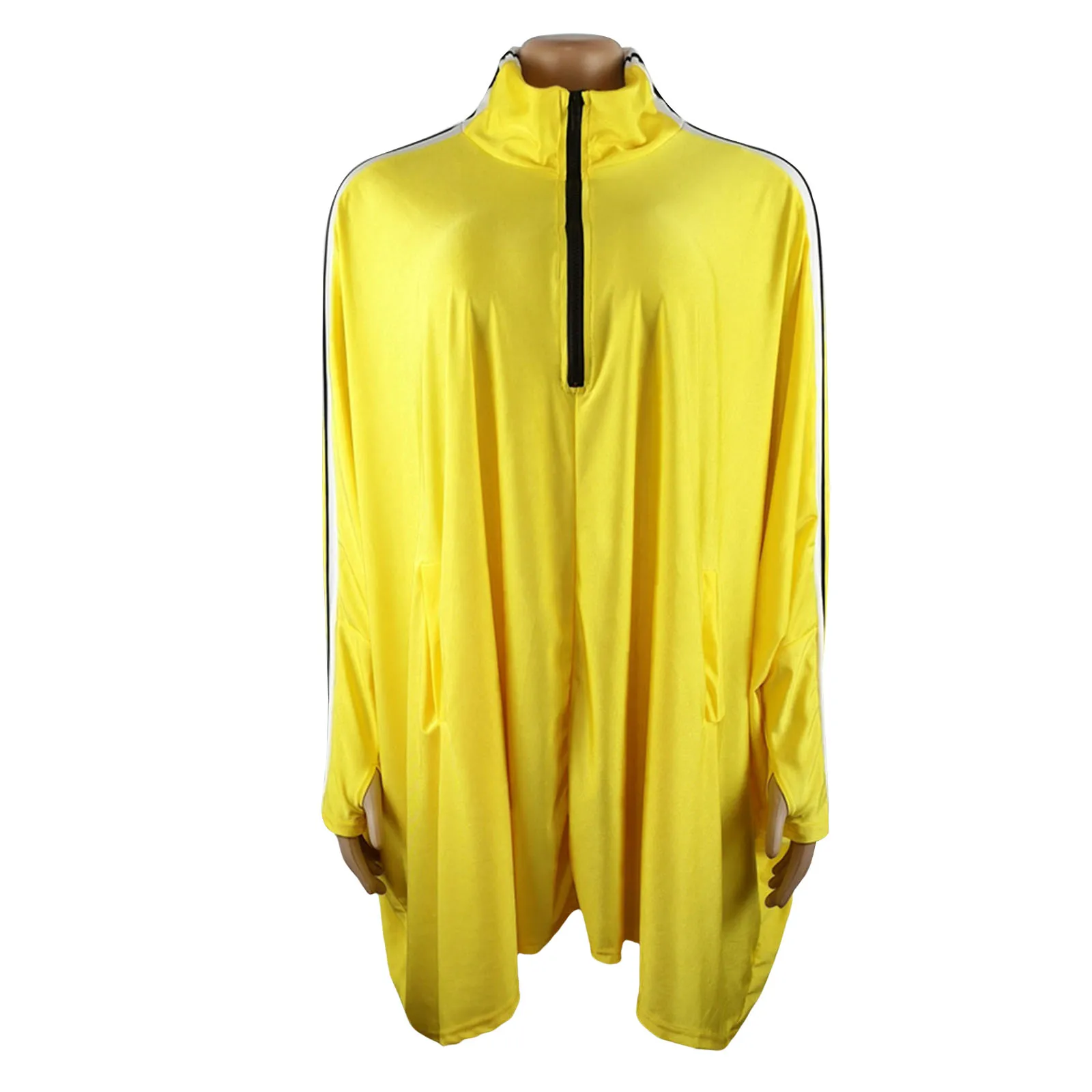 Женское платье с длинным рукавом летучая мышь свободная короткая юбка в полоску