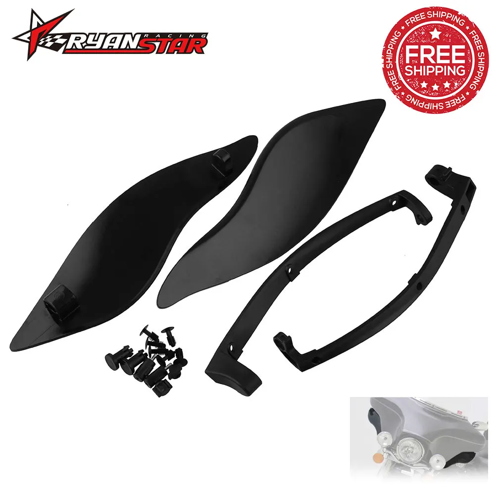 Мотоцикл боковые крылья ветер воздушный дефлектор черный Верхний внешний