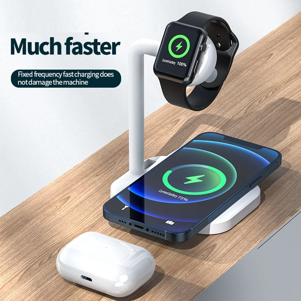 charging bracket for smart phone watch magnetic wireless charger stand holder fast charging dock station base for magsafe airpod free global shipping