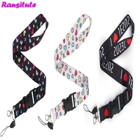 ransitute love series mobile phone lanyard key id card usb badge holder diy fashion neckband decorative lanyard r828