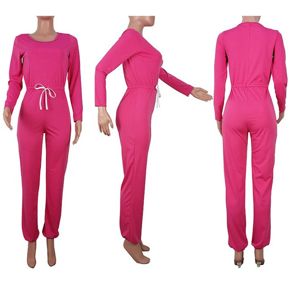 

Fashion Women's Strappy O Neck Playsuit Party Clubwear Jumpsuit Women's Solid Color Casual Pocket Jumpsuit Streetwear Harm Pants