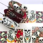 1 шт. наклейки для дизайна ногтей на Хэллоуин, сексуальные наклейки с черепом и костями, пленка для ногтей, украшение для маникюра