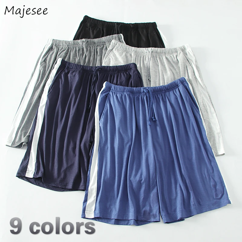 

Мужские штаны для сна, повседневные свободные полосатые короткие штаны для сна, Мужская одежда для сна из модала, летняя дышащая простая Пиж...