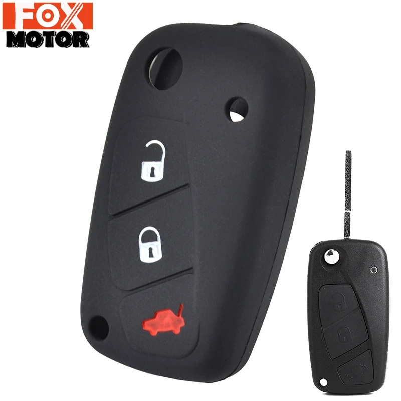 3 кнопки силиконовый Автомобильный Дистанционный брелок Оболочка Чехол для Fiat