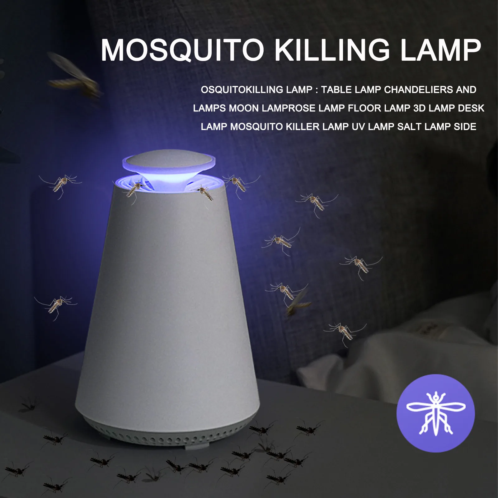 

USB Mosquito Insect -Killer Electric LED Light Fly Bug Zapper Trap Catcher Lamp Safe Mosquito Killers For Mothers, Infants Lamp
