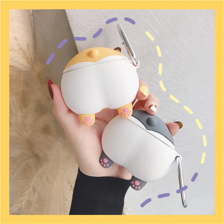 

1PC Butt Bluetooth-compatible Headset Protector Case For Airpods Pro Headphone Case Earphone Cases Protective Cover Accessories