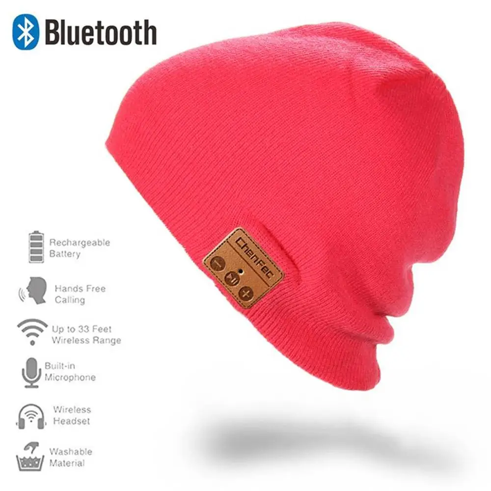 cf-red Беспроводная Bluetooth 5,0 музыкальная умная шляпа со стереогарнитурой, наушники, динамик, микрофон для спорта на открытом воздухе, лучший рождественский подарок - Цвет: cf-red
