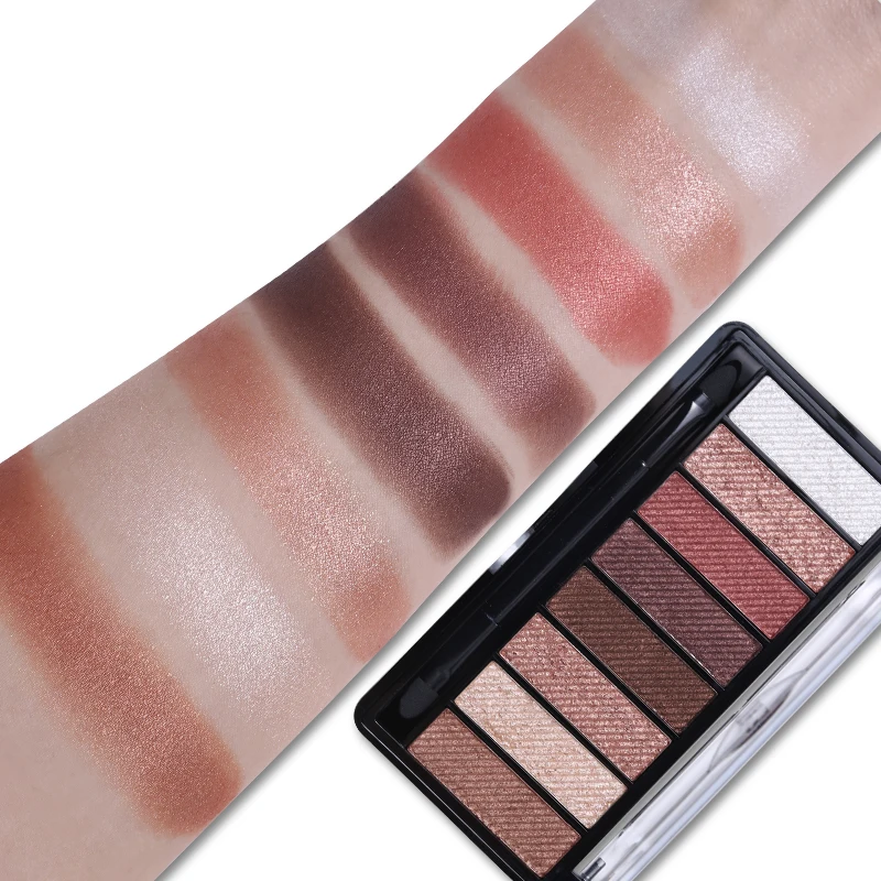 8 цветов блестящие мерцающие тени для век Палитра Земля/теплый макияж натуральные атласные пигмент