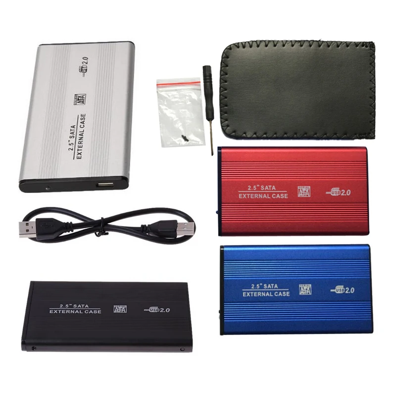 2,5 дюйма USB 2,0 Внешний HDD корпус 480 Мбит/с поддержка 3 ТБ алюминиевый HDD чехол для 2," SATA жесткий диск чехол