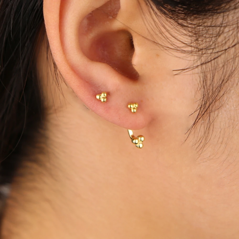 Женские серьги-гвоздики из серебра 100% пробы с высокой полировкой | Украшения и