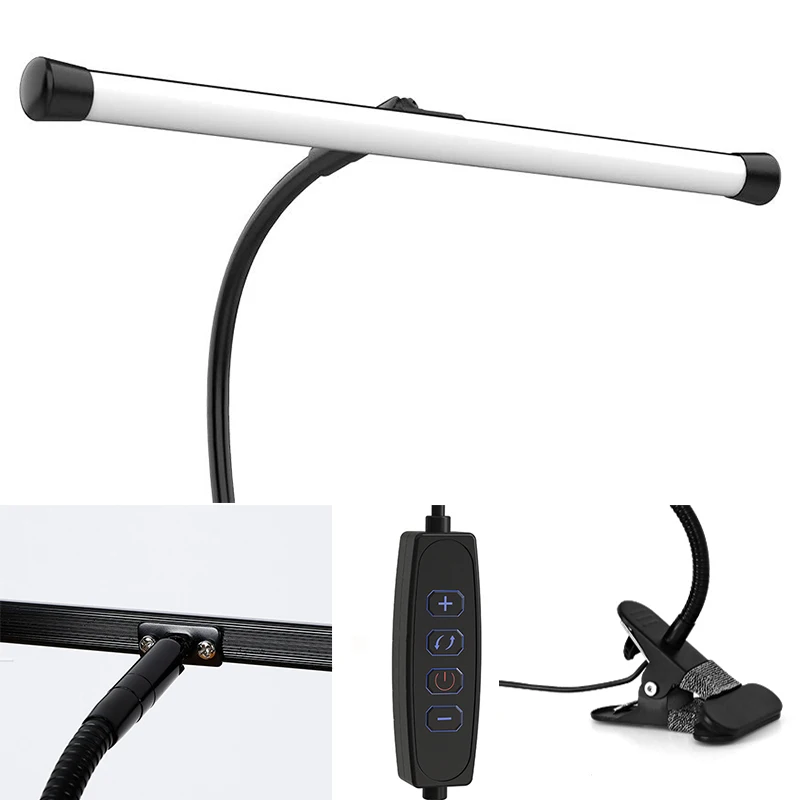 

LED Desk Lamps With Clip Flexible Pole Stepless Dimming Brightness For Piano Handwork Reading Nail Paint Manicure Artistic Creat