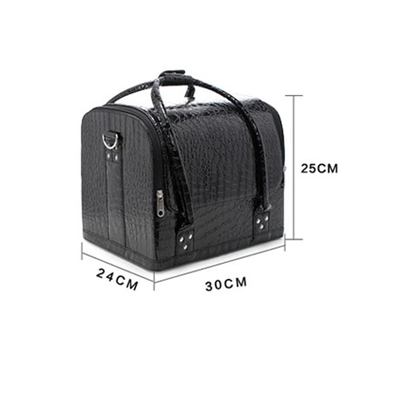 Портативный кожаный ящик для хранения инструментов макияжа профессиональный