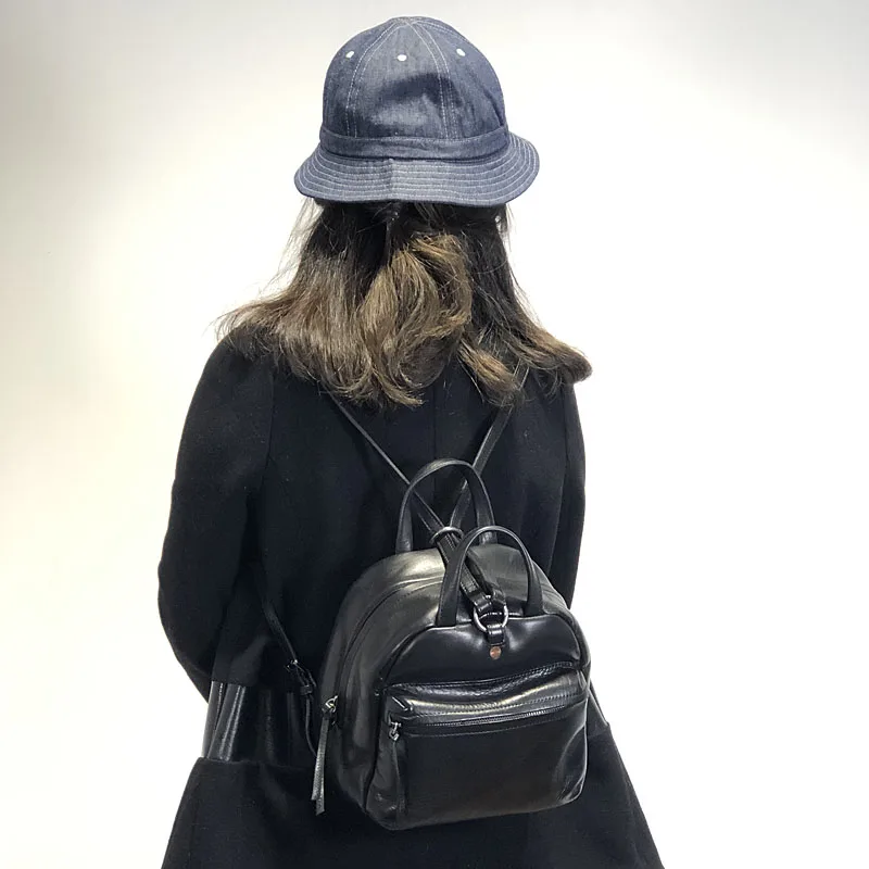 Винтажные кожаные маленькие рюкзаки ручной работы женская сумка в литературном