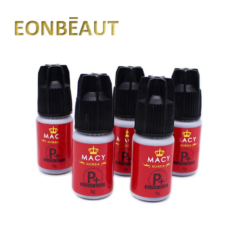 5 бутылок MACY Тип P + черный клей корейский оригинальный для наращивания ресниц