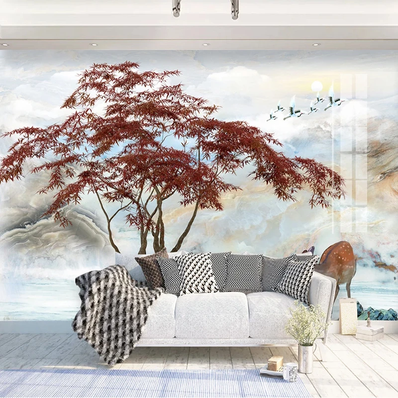 3D фотообои на заказ настенные росписи в китайском стиле картина виде гор воды