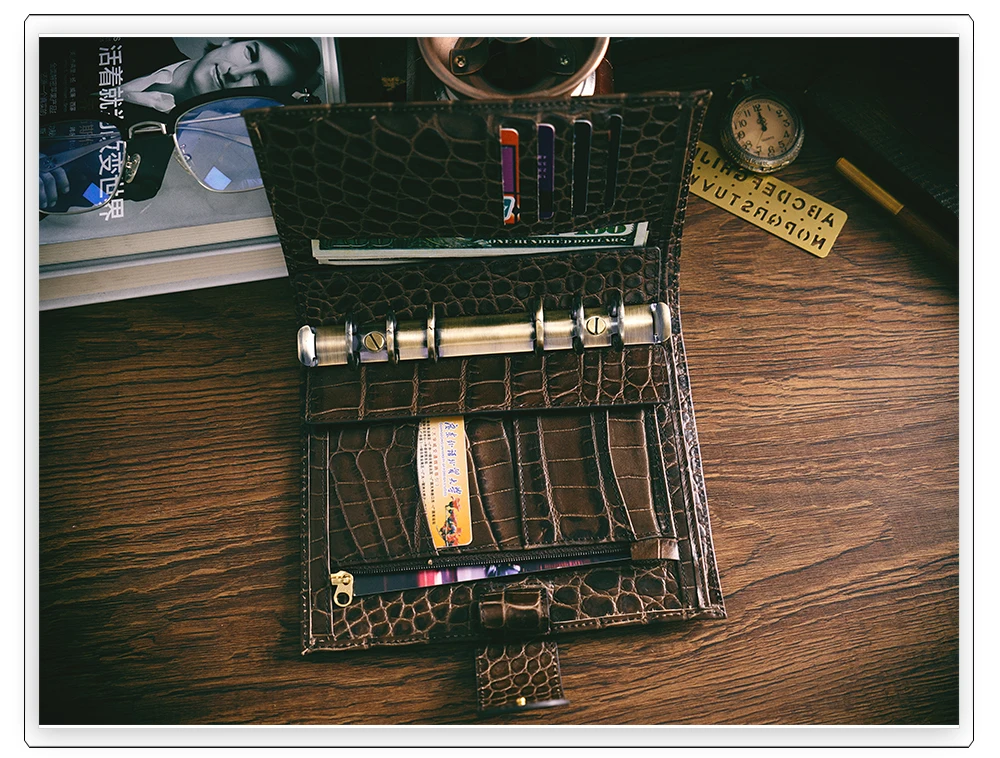 Натуральная кожа блокнот Органайзер связующее кольцо планировщик Обложка персональный Размер А6 дневник альбом для зарисовок с большим карманом