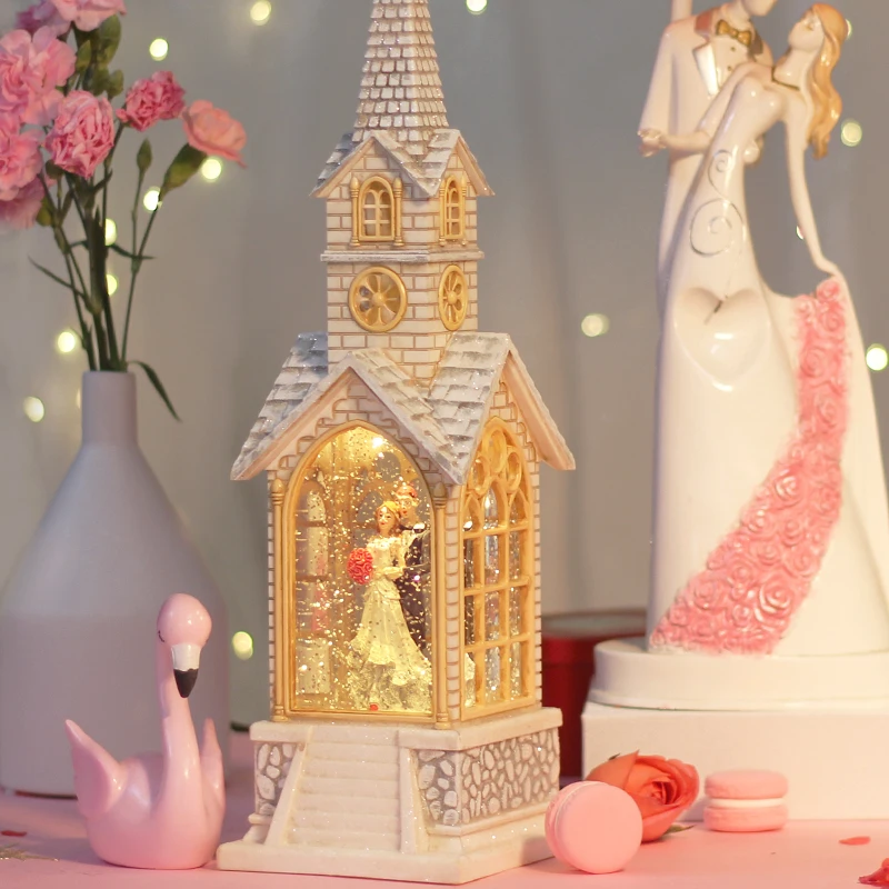 

Креативный Свадебный Дневной светильник, роскошный Рождественский подарок, музыкальная шкатулка, Снежный шар, для подруги, милый подарок, ...