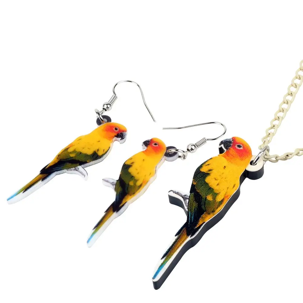 Акриловые подвески Bonsny в виде птиц ожерелье серьги ювелирные наборы тропические