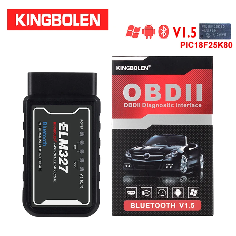 ELM327 Bluetooth Wifi V1.5 PIC18f25k80 чип диагностический сканер J1850 протокол elm 327 OBD2 для OBDII автомобиля android/ios крутящий момент