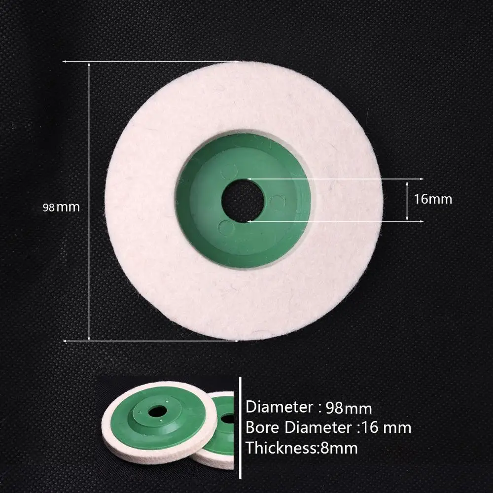 

10pcs 98mm Wool Polishing Wheel Pads Angle Grinder Wheel Felt Polishing Disc for Metal Marble Glass Grinding Buffing Tools