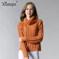 xisteps new arrival 2020 women light elastic pullovers hot sweater autumn winter turtleneck twisted thickening slim pullover