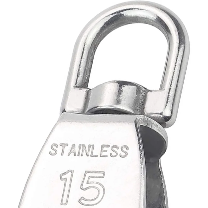 

10 Pcs Wire Rope Pulley Block Lifting Swivel Hook Single Pulley Block Hanging Wire Towing Wheel(M15)