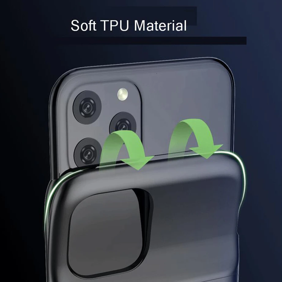 Для iPhone 11 Pro Max чехол для зарядного устройства Мягкий Силиконовый противоударный чехол для резервного зарядного устройства для iPhone 11 внешний аккумулятор