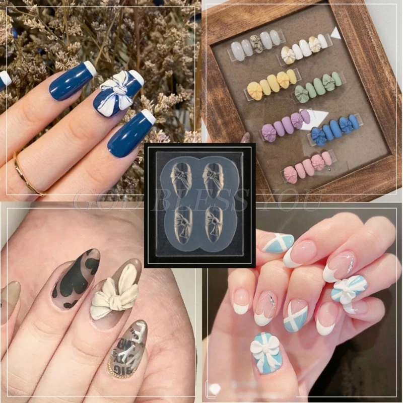 

5 Pcs Nail Decoration Crystal Epoxy Resin Molds Mini Bowknot Silicone Mould DIY Crafts Ornaments Jewelry Casting Tools