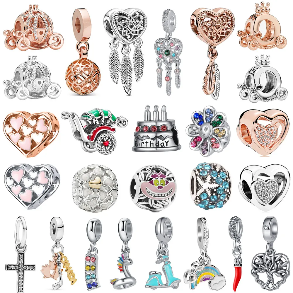 1 шт. новая милая Корона каретка торт Цветы бисер кулон DIY браслет ожерелье