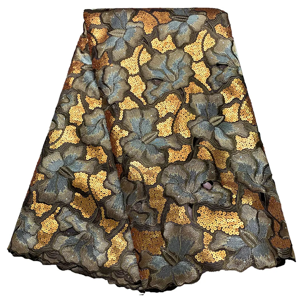 Кружевная ткань из органзы ручной работы в нигерийском стиле классический