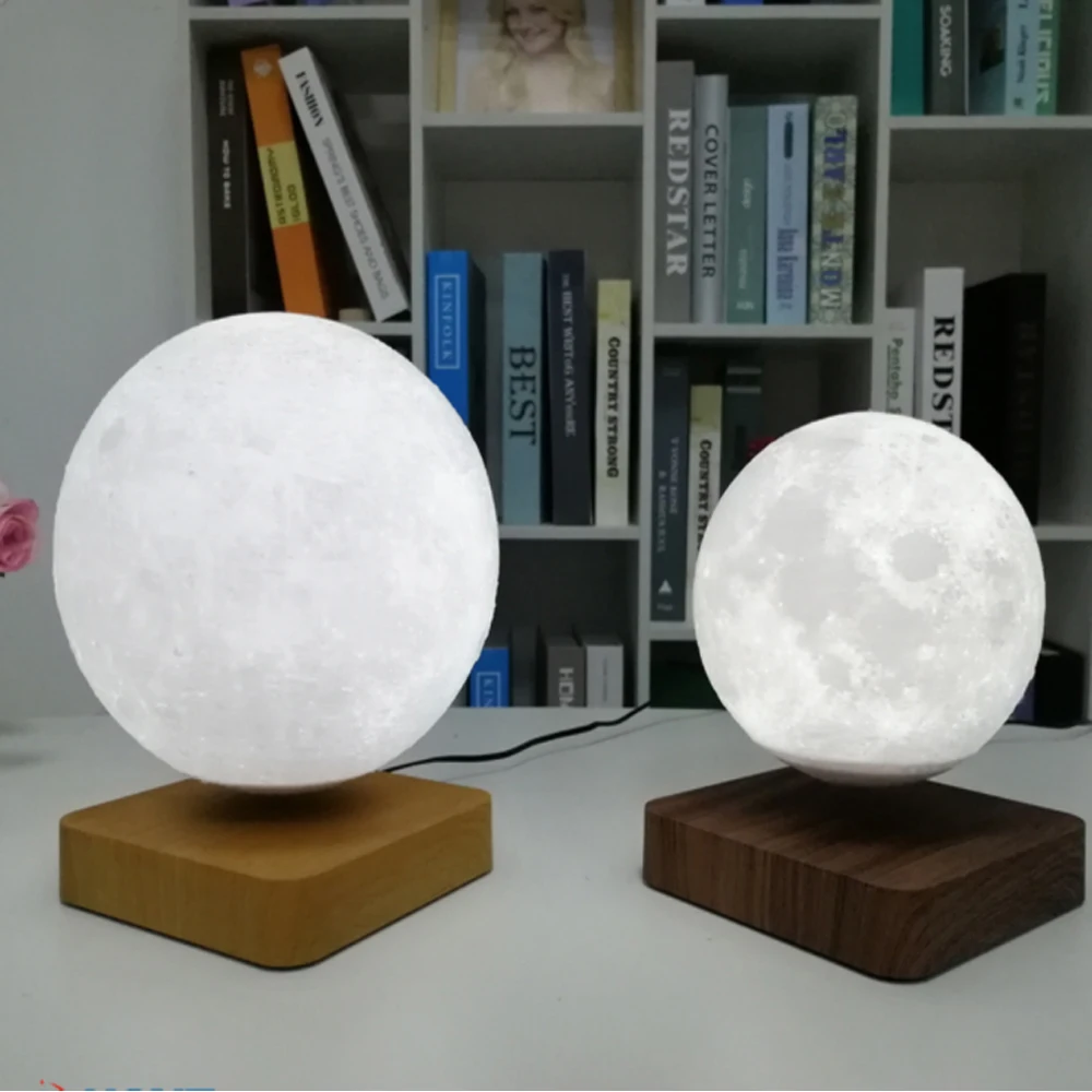 저렴한 달 램프 크리에이티브 3D 자기 부상 LED 야간 조명 회전 달 부동 램프 홈 인테리어 휴일 DIY 패션 선물