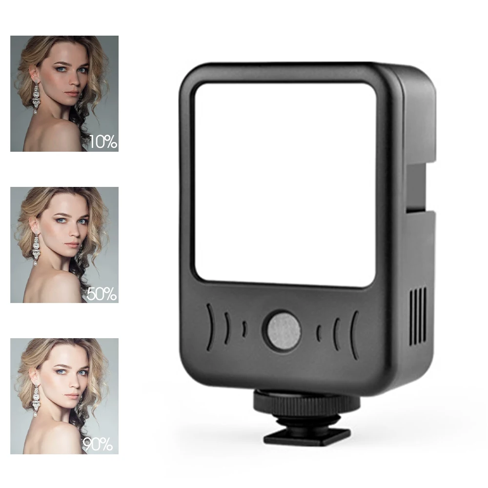 

SAMTIAN LED Video Light Microphone Camera 3 In 1 Photography Light Dimmable 6500K For Studio Vlog Live Interview