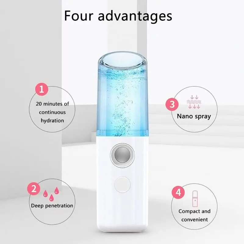Мини USB нано для лица пароочиститель Mister спа для лица увлажняющий уход за кожей ручной, перезаряжаемый портативный путешествия