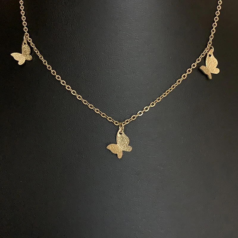 

Classic Fashion Butterfly Women Necklace Gold Color Stainless Steel Chain Necklace For Women Jewelry Party Gift