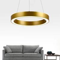 modern nordic gold ring restaurant led pendant lights circle suspension luminaire dining room kitchen lights free shipping