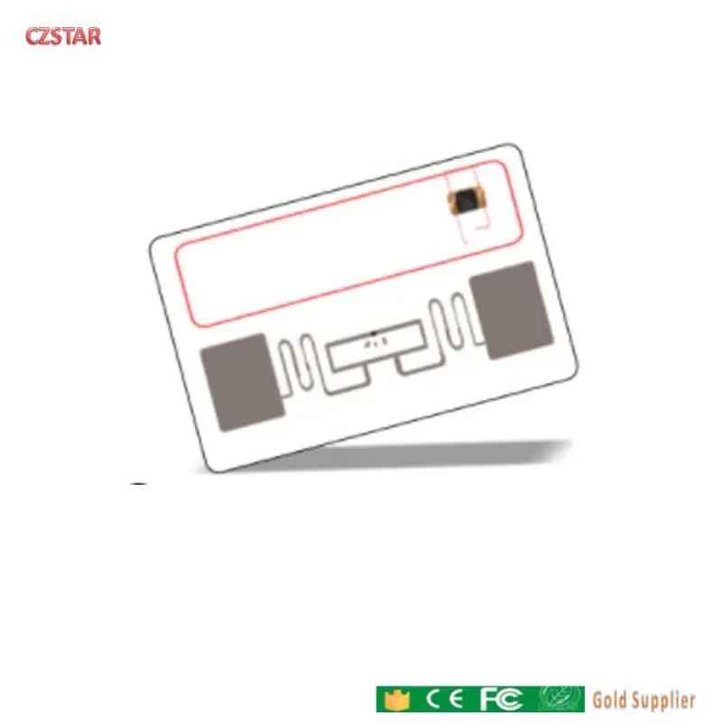 ПВХ Карта 13 56 МГц 860 960 HF + UHF интеллектуальная идентификация RFID двойной чип FO8 Alien