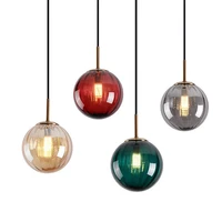 modern led pendant light nordic hanging lamps glass ball lighting fixtures home bedroom living room suspension luminaires shop