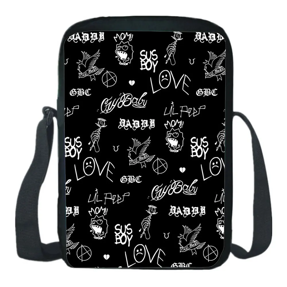 Lil Peep Shoulder Bags Star Singer Lil.peep Print Cartoon Crossbody Bag Teens Bookbag Boys Girls Messenger Knapsack Mochila