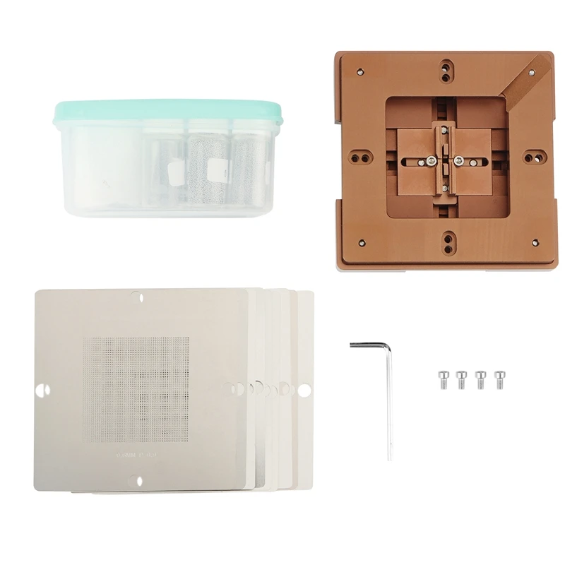 

90Mm BGA Reballing Station BGA Reball Kit Magnetism Lock 10Pcs 90Mm Universal Bga Stencil BGA Solder Ball