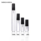 100 шт.лот 2 мл мини стеклянная бутылка-распылитель для образца черного цвета прозрачный стеклянный распылитель пустая бутылка