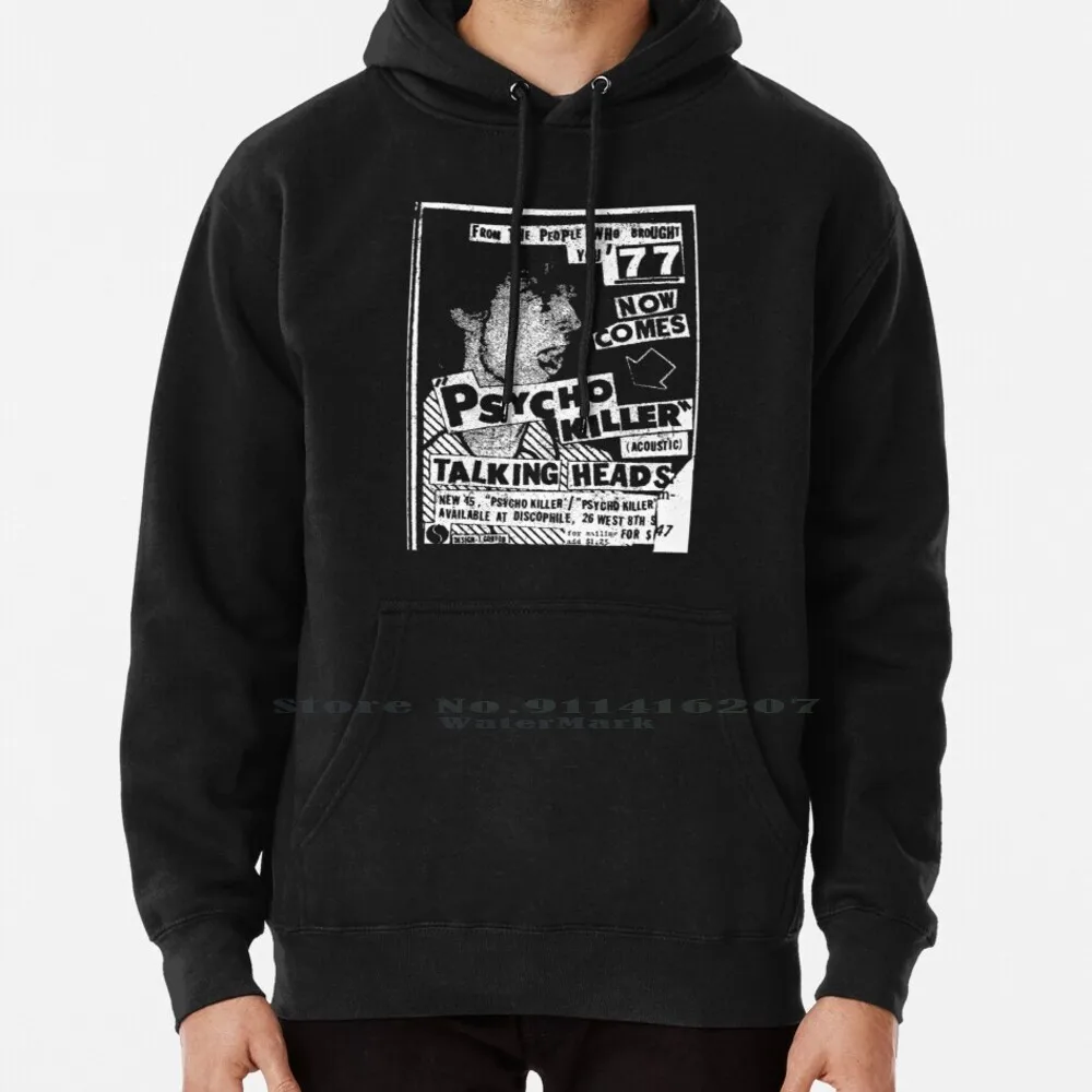 

Psycho Killer 77 ( Distressed Design ) Hoodie Sweater 6xl Cotton Talking Pop New Wave Heads Punk Post David Byrne Music Eno