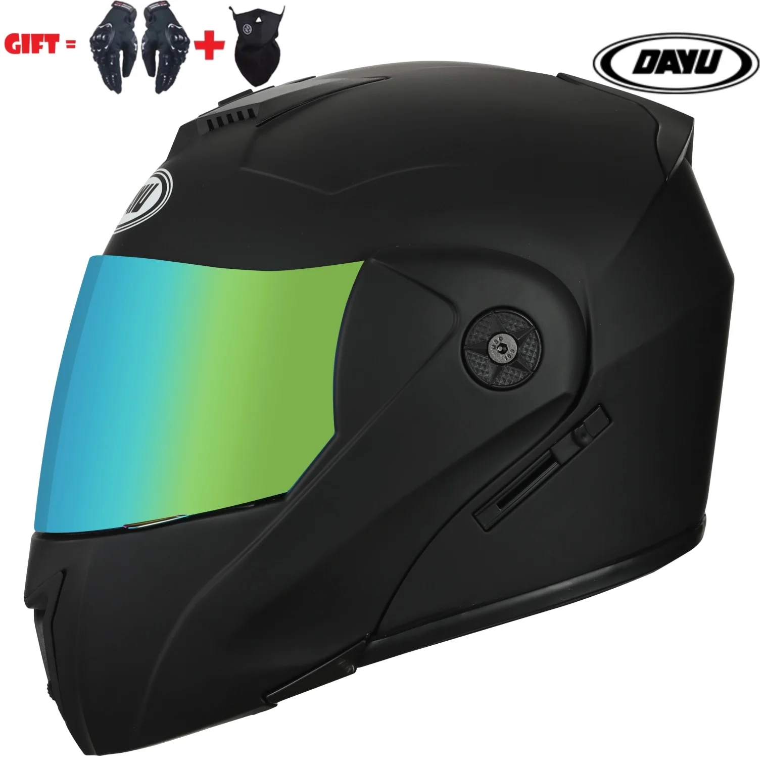 

Мотоциклетный шлем с откидной крышкой, модульный защитный шлем для гонок, с двойными линзами