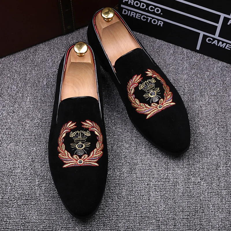

mens fashion party banquet wear cow suede leather shoes slip-on smoking slippers breathable lazy shoe summer loafers chaussure
