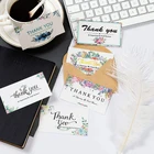 Поздравительная открытка с цветочным принтом, 50 шт., для вашего заказа, визиток, покупок, спасибо, поздравительные открытки, благодарность