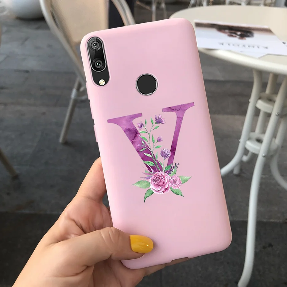 Чехол для Huawei Y7 2019 DUB-LX1 Роскошный чехол с именем и буквами Prime DUB-LX3 мягкий тонкий