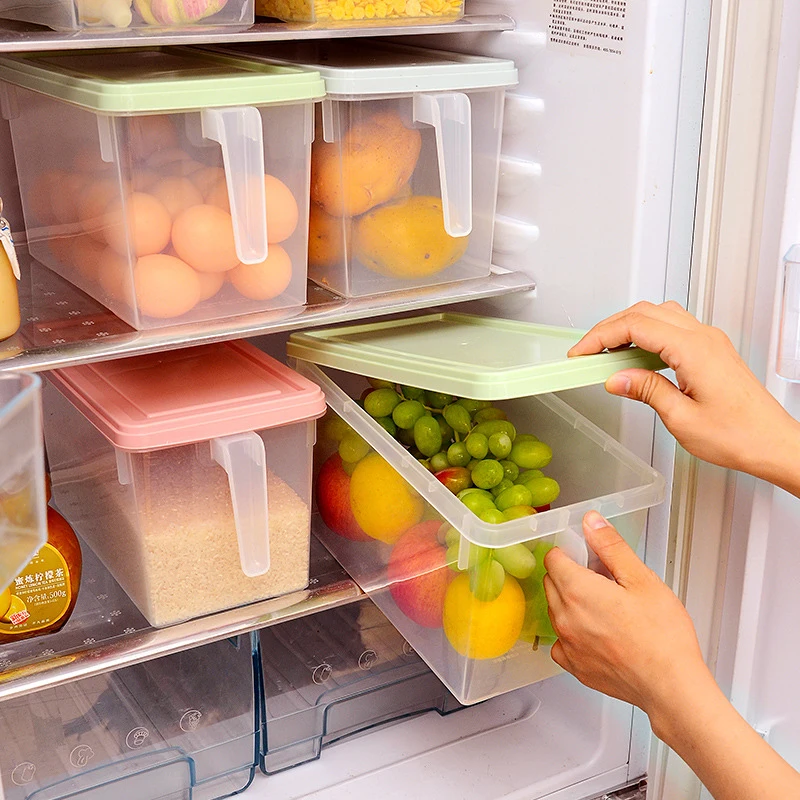 

Transparent Refrigerator Storage Box Storage Box With Lid Anti-odor Refrigerated Box Fruit Storage Box Grains Beans Storage Box