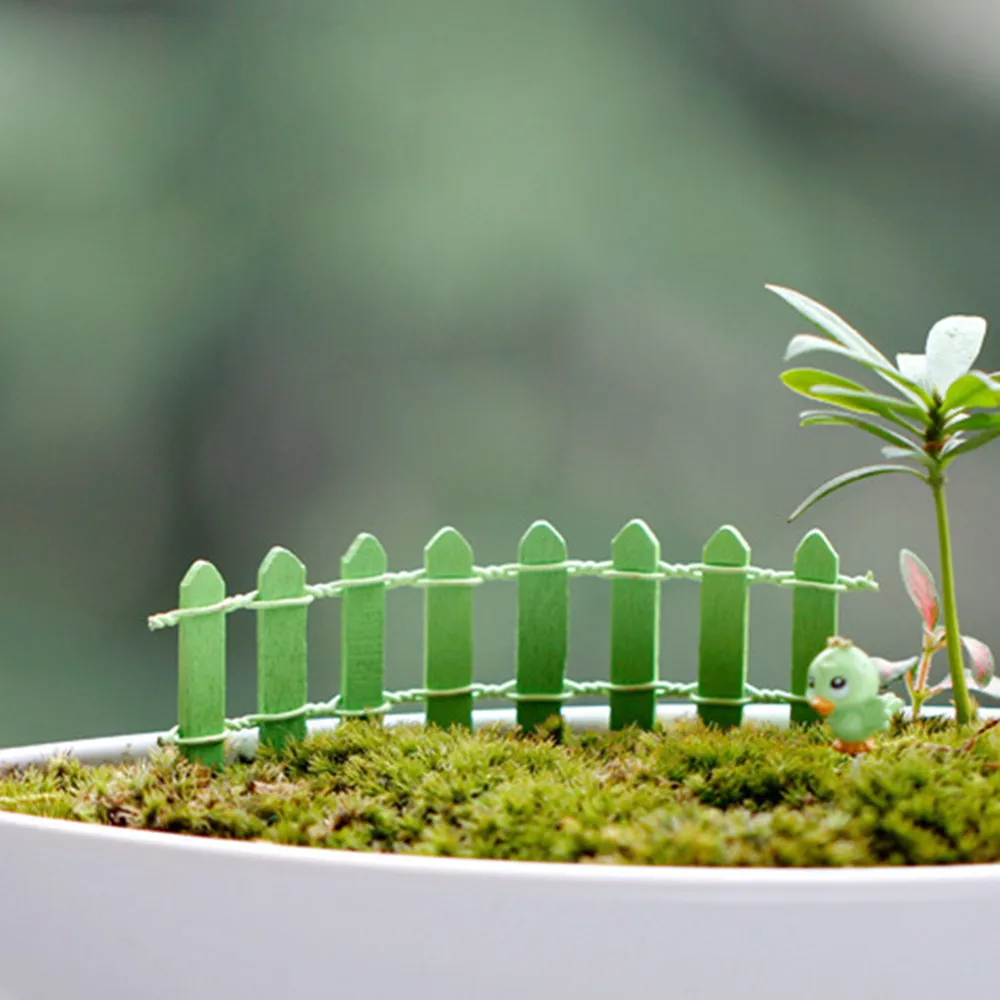 Миниатюрный деревянный забор 2 шт. Мини DIY ремесло микро украшение для сада