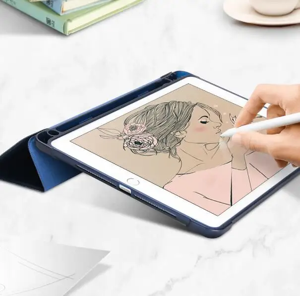 Мягкий силиконовый смарт-чехол с держателем для карандашей Ipad Pro 9 7 Air 2 / Tablet Cover IPad